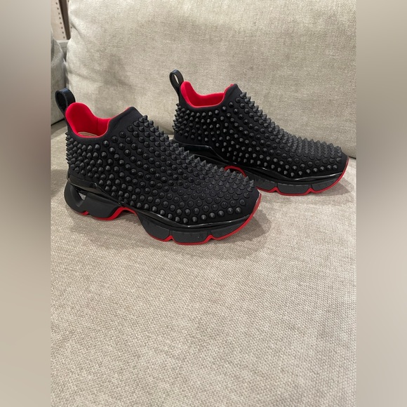 Christian Louboutin Spike Sock Cloth Sneakers. 🖤🌸 - Picture 1 of 8